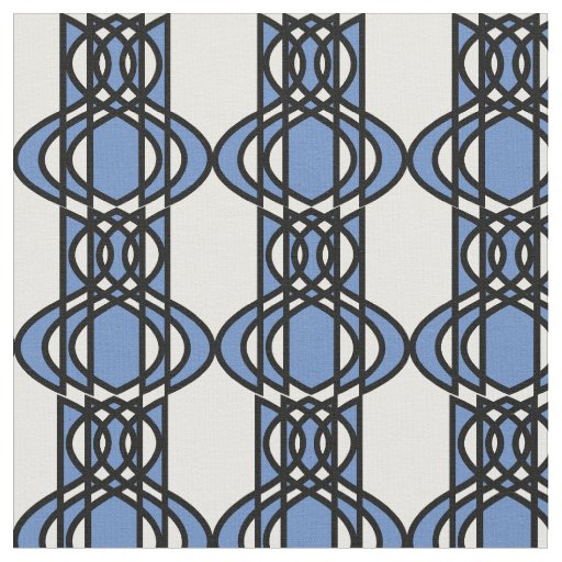 Mod Blue Abstract Scarab Pattern Fabric