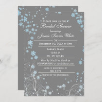 Mod Blue Gray Winter Bridal shower invite