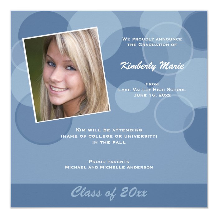 Mod Blue Photo Graduation Announcement