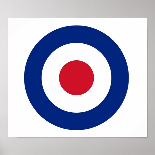 MOD Blue Red and White Poster | MOD Gifts (Front)