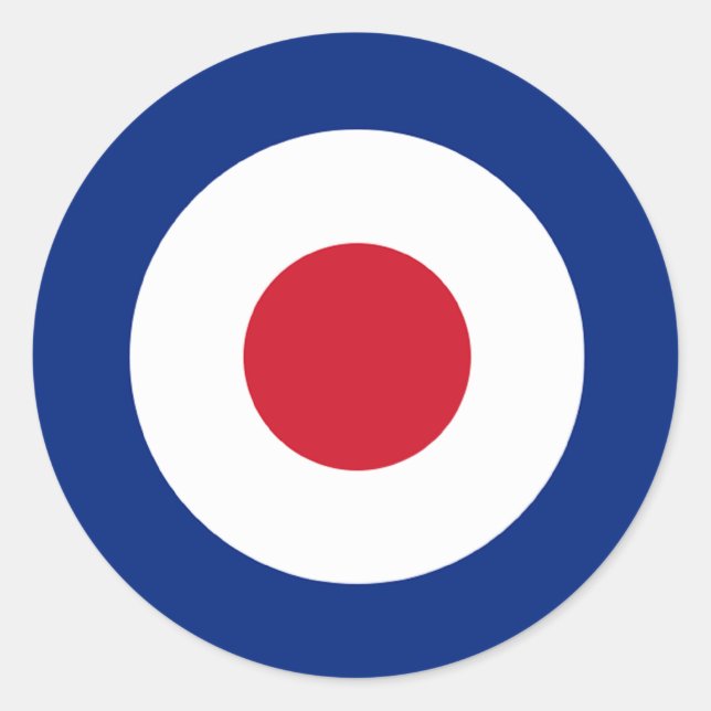 MOD Blue Red and White Round Sticker (Front)
