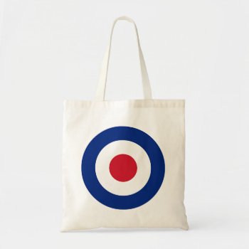 Mod Blue Red And White Square Tote Bag | Mod Gifts by robby1982 at Zazzle