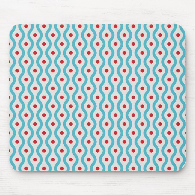 Mod blue & red circles graphic design case skin mouse pad (Front)