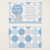 Mod Blue Whale Baby Shower Book Request Card (Front & Back)