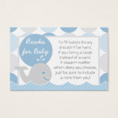 Mod Blue Whale Baby Shower Book Request Card (Front)