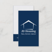 Mod blue white Classy Real estate  businesscards Business Card (Front/Back)