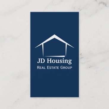 Mod blue white Classy Real estate  businesscards Business Card