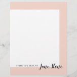 Mod Blush Border Letterhead<br><div class="desc">Be the Boss Lady you are with these fun modern papers! Background colors and fonts are customizable.</div>