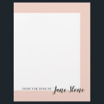 Mod Blush Border Letterhead<br><div class="desc">Be the Boss Lady you are with these fun modern papers! Background colors and fonts are customizable.</div>