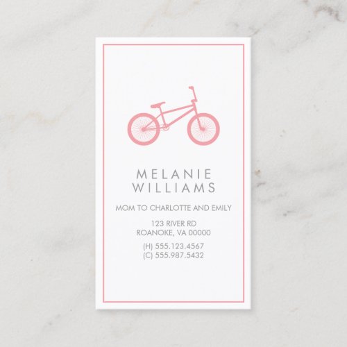 Mod Blush Pink Bicycle Calling Card