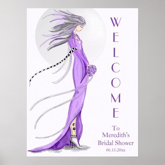 "Mod Bride" Bridal Shower Welcome Poster (Front)