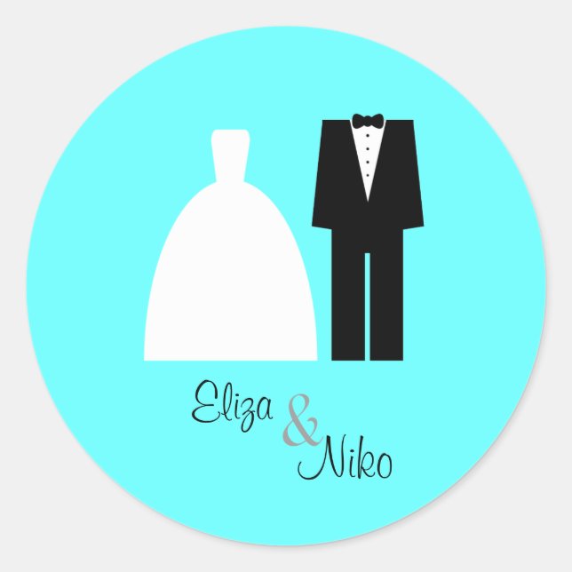 Mod Bride & Groom Seal Sticker (Front)