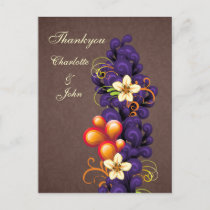 mod brown purple Thank You Cards