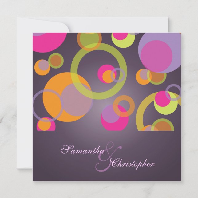 Mod bubbles/contemporary  Invitations (Front)