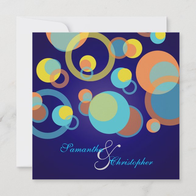 Mod bubbles/contemporary Invitations/DIY color Invitation (Front)