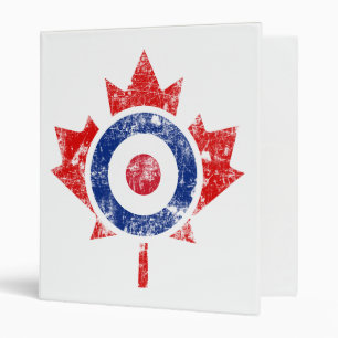 Mod Canada Curling Hockey Target Grunge Ice 3 Ring Binder