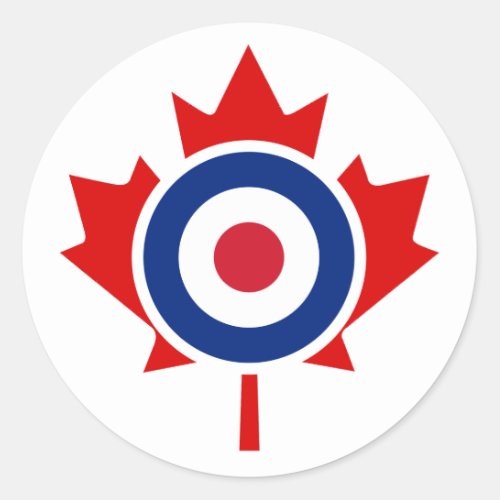 Mod Canada Curling Hockey Target Roundel Classic Round Sticker