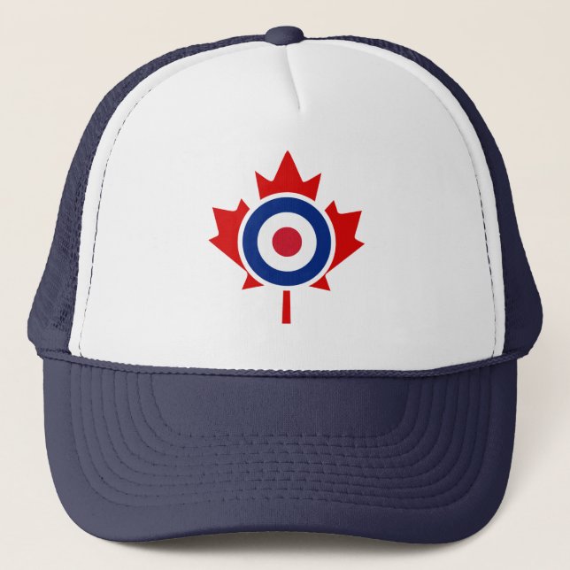 Mod Canada Curling Hockey Target Roundel Trucker Hat (Front)