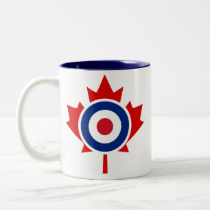 Mod Canada Curling Hockey Target Roundel Two-Tone Coffee Mug