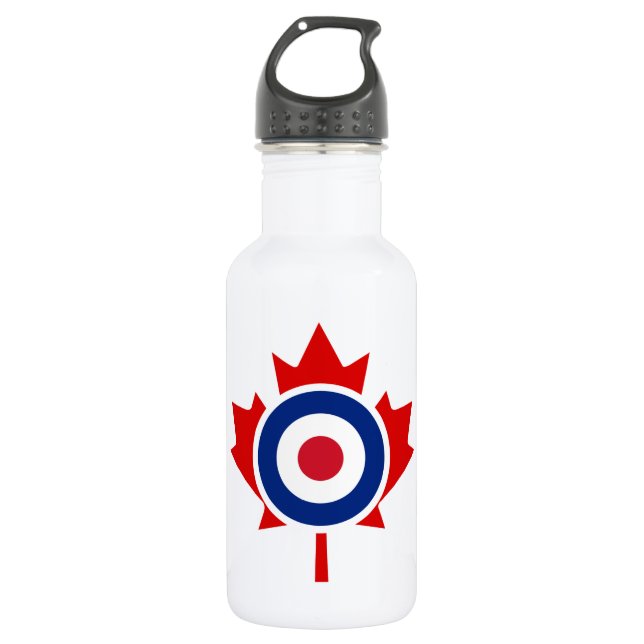 Mod Canada Curling Hockey Target Water Bottle (Front)