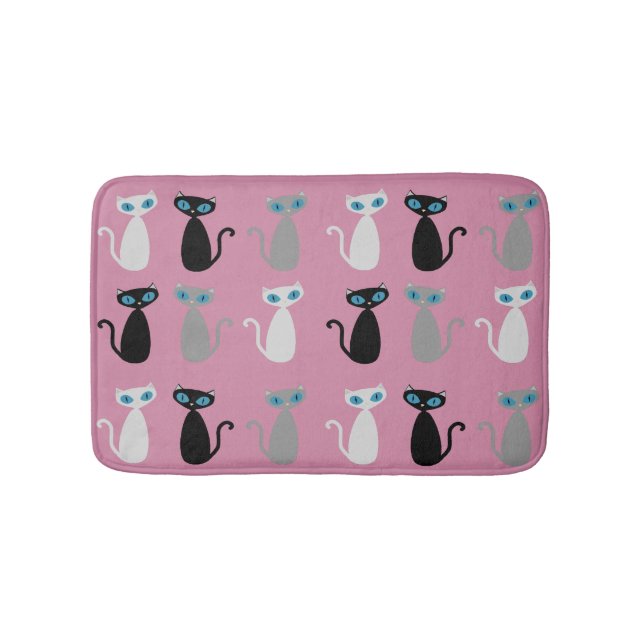Mod Cats Custom Colour Bath Mat (Front)