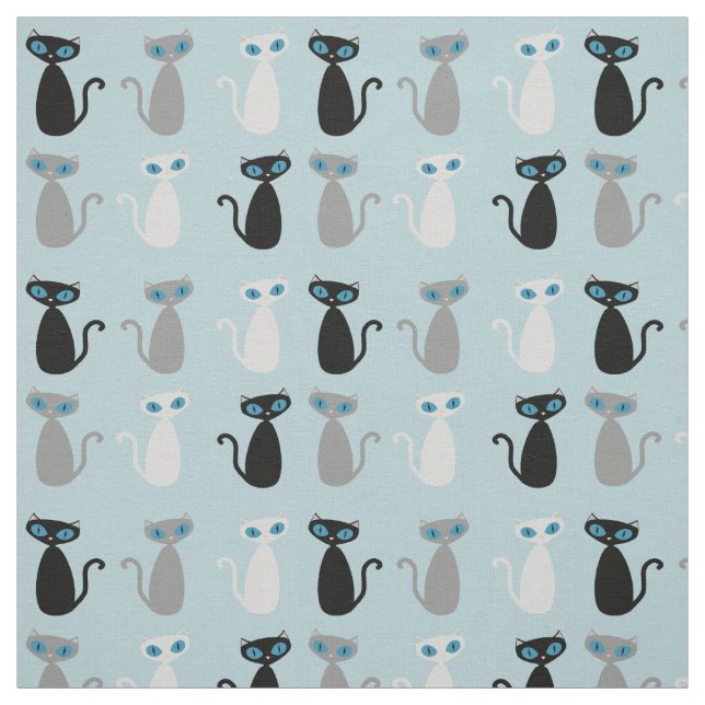 Mod Cats Multi Fabric (Swatch)