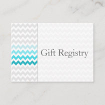 Mod chevron aqua Ombre Gift Registry Cards