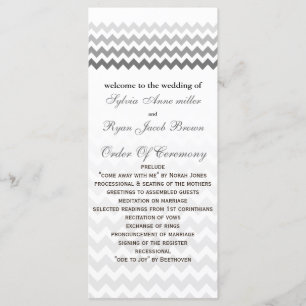 Mod chevron gray  Ombre Wedding program