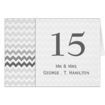 Mod chevron gray Ombre wedding table numbers