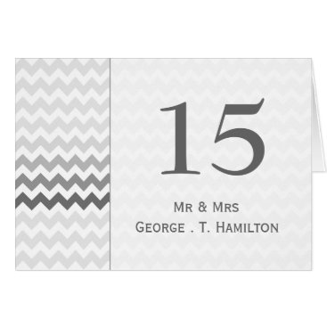 Mod chevron gray Ombre wedding table numbers