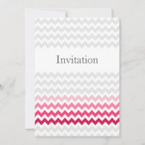 Mod chevron Pink Ombre wedding invites