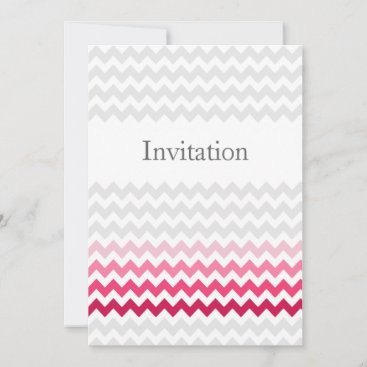Mod chevron Pink Ombre wedding invites