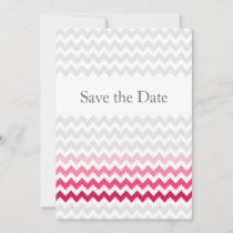 Mod chevron Pink Ombre wedding save the date