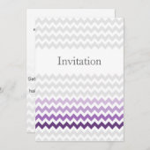 Mod chevron purple Ombre wedding invites (Front/Back)