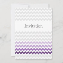 Mod chevron purple Ombre wedding invites