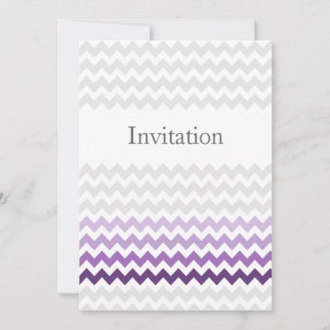 Mod chevron purple Ombre wedding invites