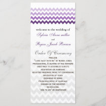 Mod chevron purple Ombre Wedding program