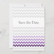 Mod chevron purple Ombre wedding save the date