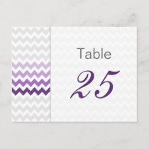 Mod chevron purple Ombre wedding table numbers
