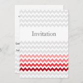 Mod chevron red Ombre wedding invites (Front/Back)