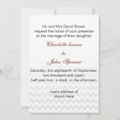 Mod chevron red Ombre wedding invites (Back)