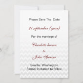 Mod chevron red Ombre wedding save the date (Back)