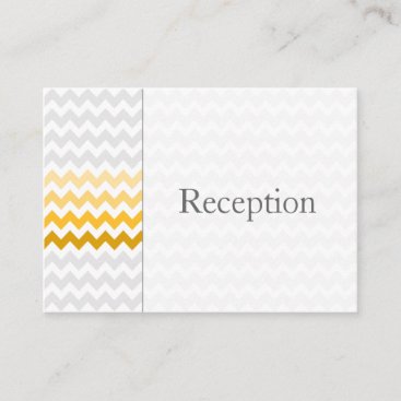 Mod chevron yellow and gray Ombre Reception Cards