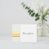 Mod chevron yellow and gray Ombre Reception Cards (Standing Front)
