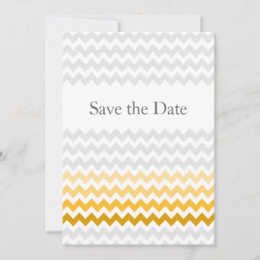 Mod chevron yellow Ombre wedding save the date