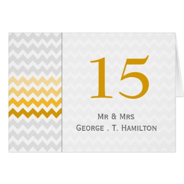Mod chevron yellow Ombre wedding table numbers