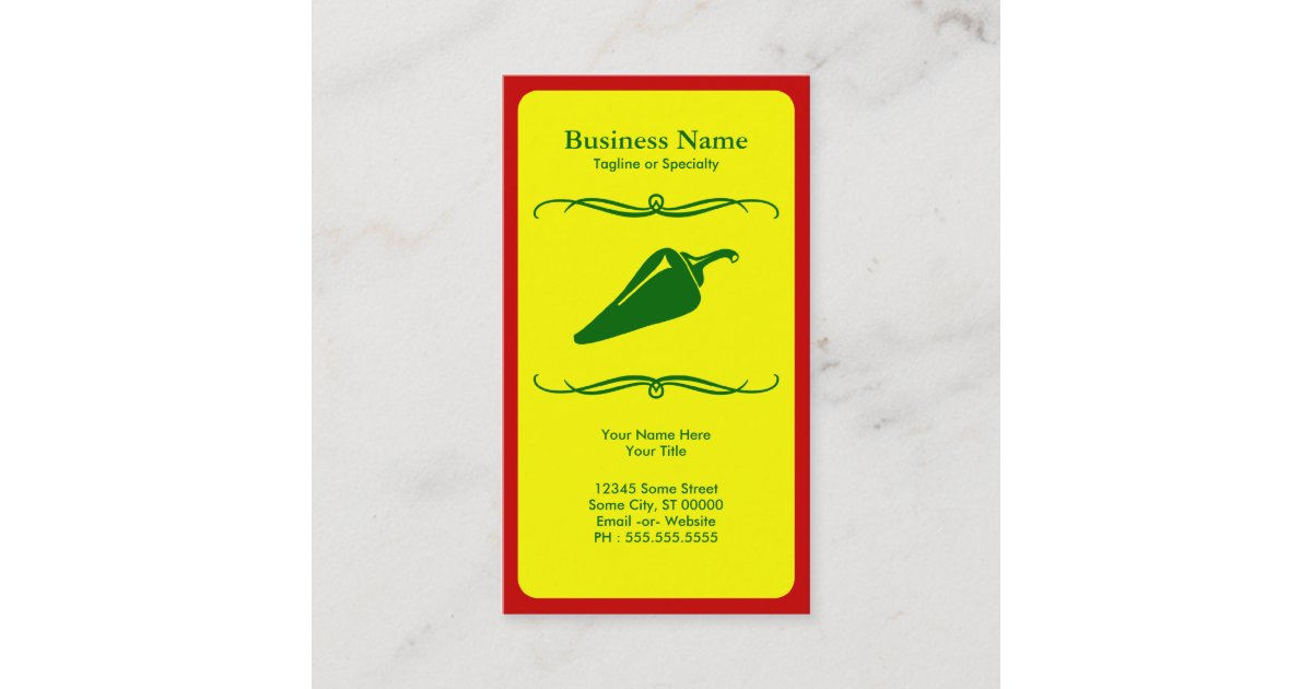 mod chili pepper business card Zazzle