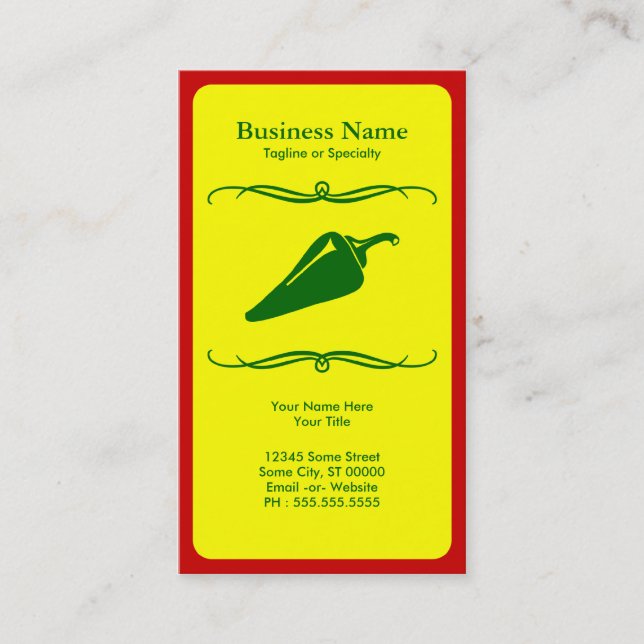 mod chili pepper business card (Front)