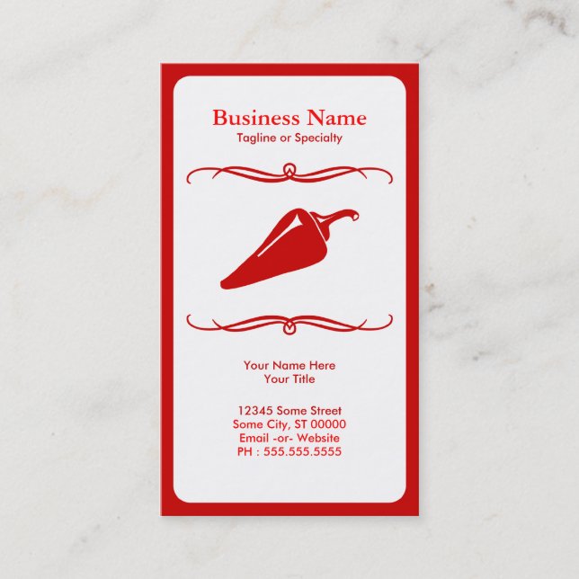 mod chili pepper business card (Front)