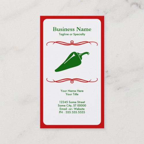 mod chili pepper business card